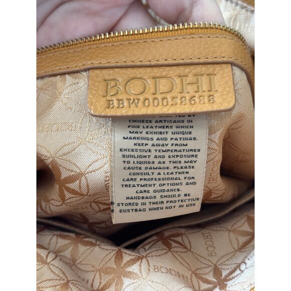 Bodhi Tan Brown Striped Hand Bag‎ Purse Leather Accents - Picture 2 of 9